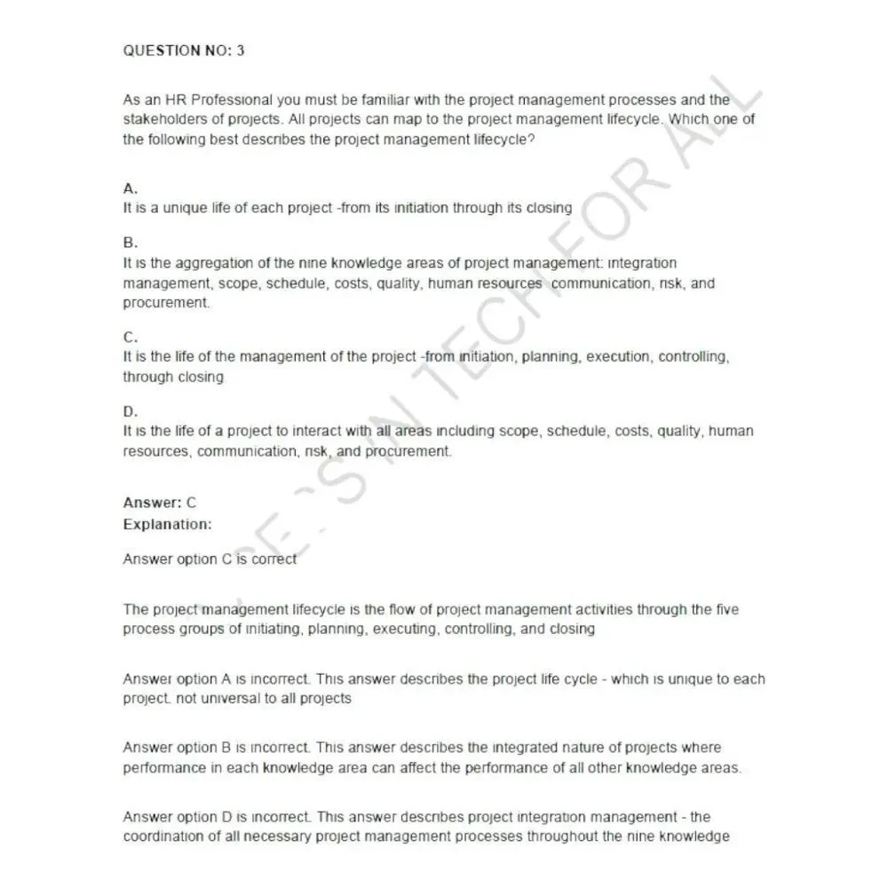 Printout HRCI SPHR Professional in Human Resources Exam Study Guide